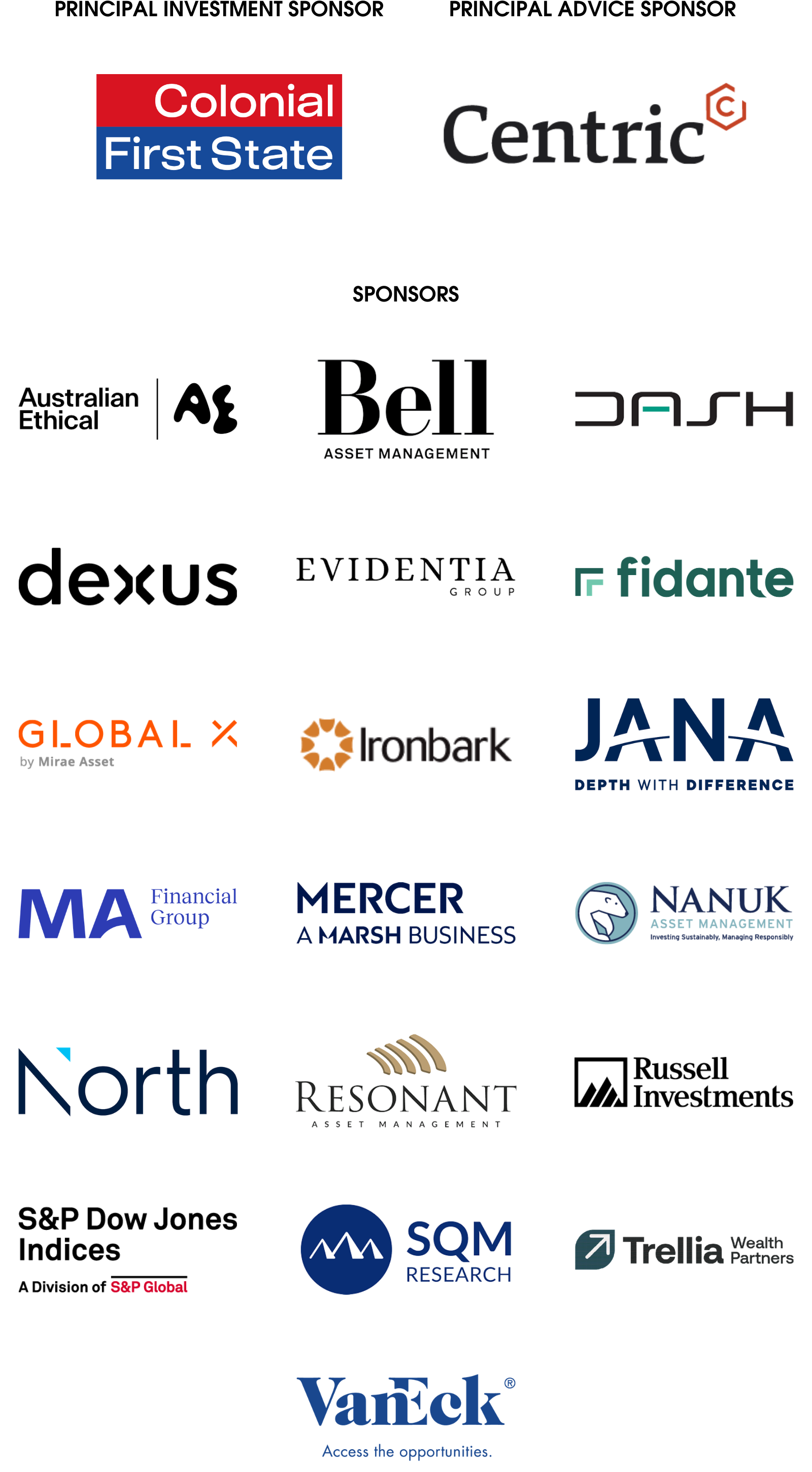 Sponsors of the Institute of Managed Account Professionals (IMAP)